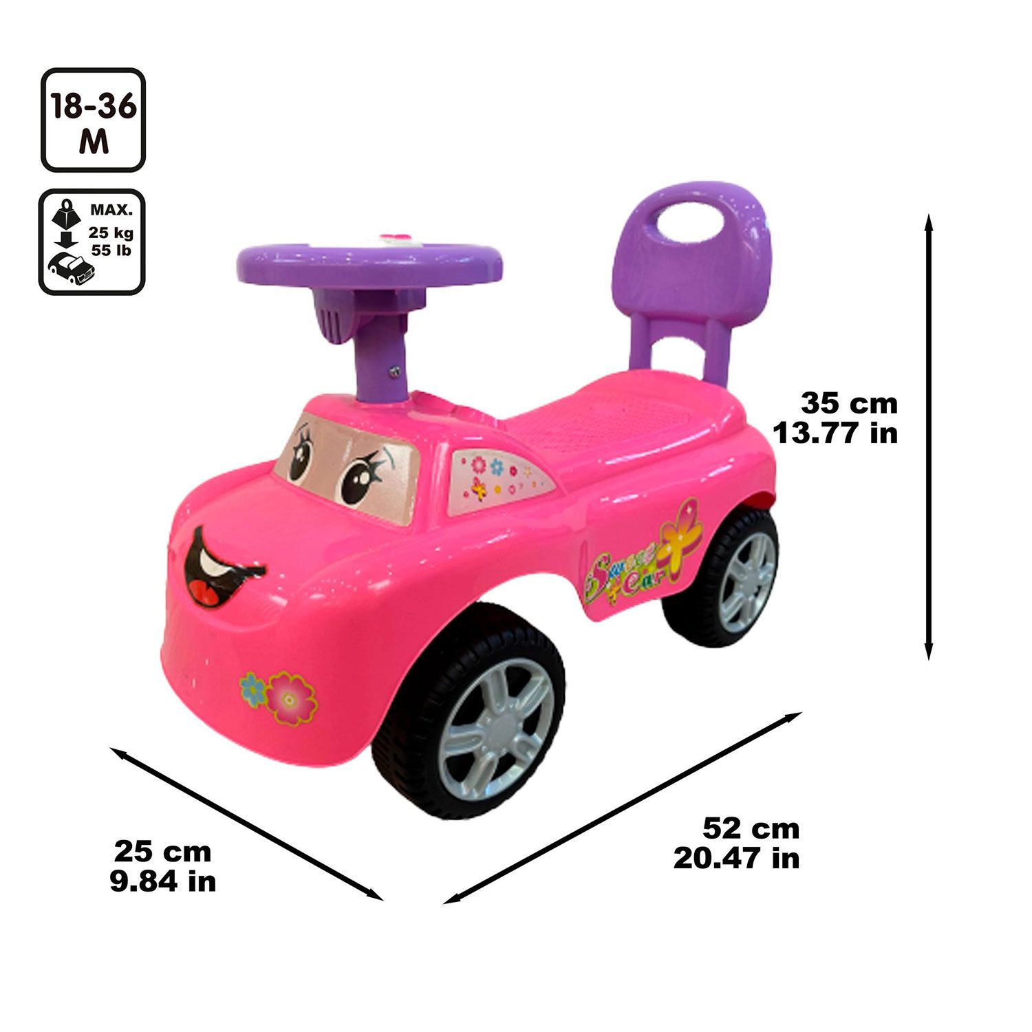 Feber Ride On Push & Go With Sounds Pink Amz Mexico